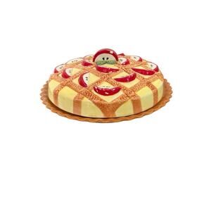 Apple Pie Keeper OGGI USA Ceramic Lattice Crust Covered 11" See Description